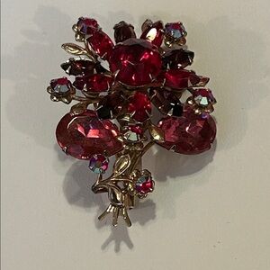 Ruby Red Brilliant Brooch